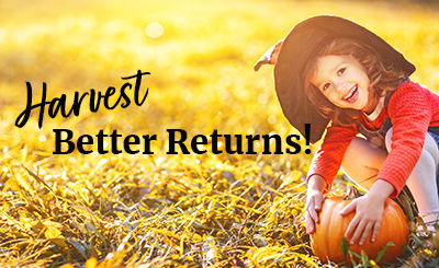 Harvest Better Returns - Image of young child with pumpkin